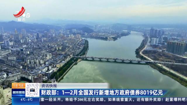 财政部：1-2月全国发行新增地方政府债券8019亿元