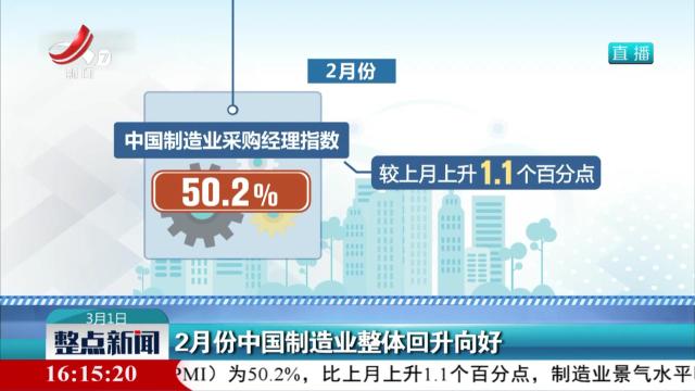 2月份中国制造业整体回升向好