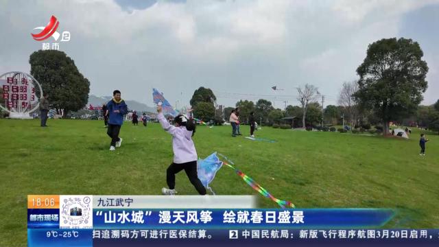九江武宁：“山水城”漫天风筝 绘就春日盛景