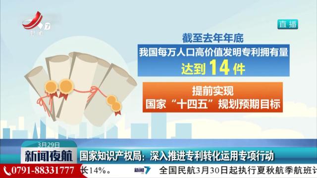 国家知识产权局：深入推进专利转化运用专项行动