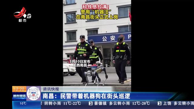 南昌：民警带着机器狗在街头巡逻