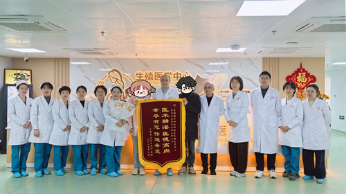 江西景德镇：不动精子试管婴儿一次成功 双胎家庭喜赠锦旗致谢