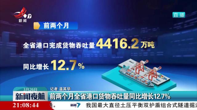 前两个月全省港口货物吞吐量同比增长12.7%