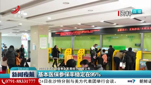 【2024年医疗保障事业发展统计快报公布】基本医保参保率稳定在95％