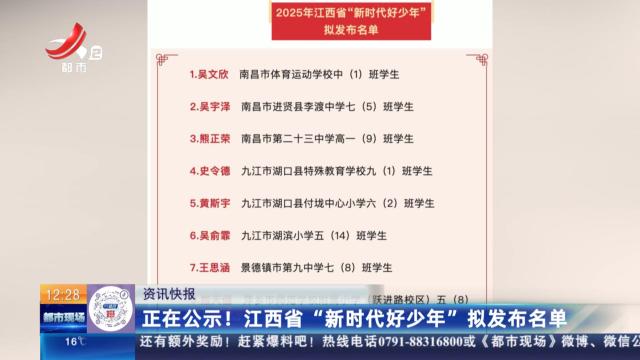 正在公示！江西省“新时代好少年”拟发布名单