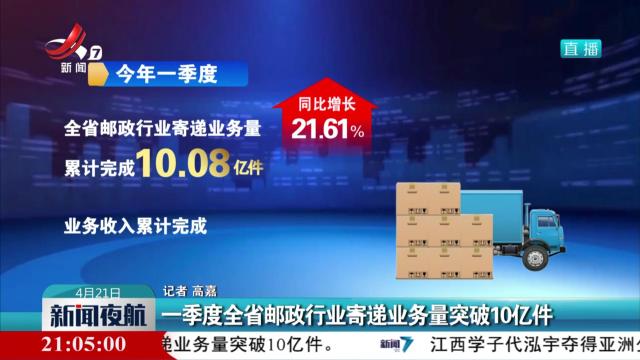 一季度全省邮政行业寄递业务量突破10亿件