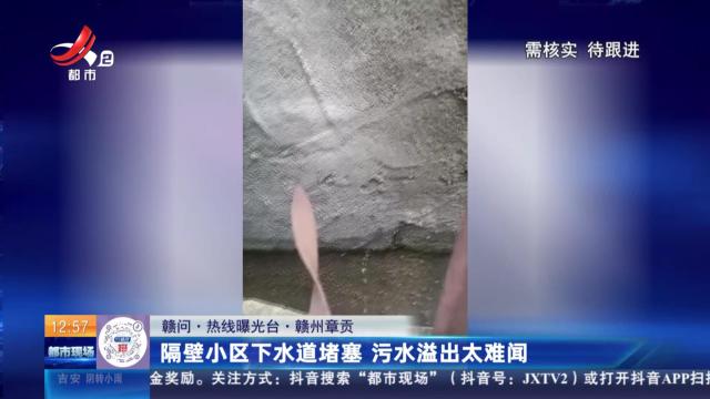 【赣问·热线曝光台】赣州章贡：隔壁小区下水道堵塞 污水溢出太难闻