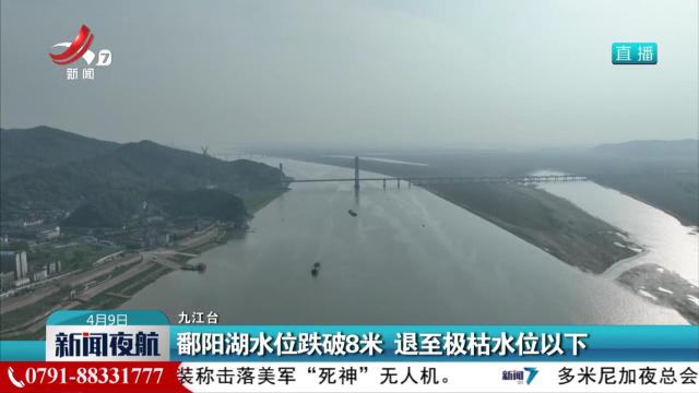 鄱阳湖水位跌破8米 退至极枯水位以下