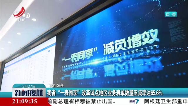我省“一表同享”改革试点地区业务表单数量压减率达65.6%