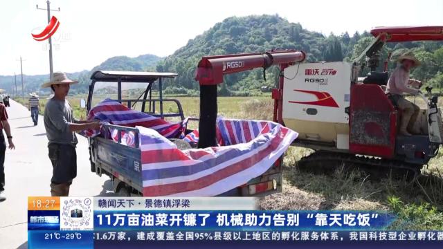 【赣闻天下】景德镇浮梁：11万亩油菜开镰了 机械助力告别“靠天吃饭”