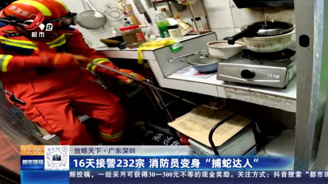 【放眼天下】广东深圳：16天接警232宗 消防员变身“捕蛇达人”