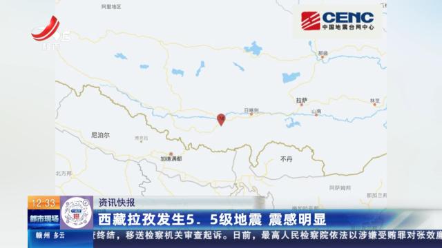 西藏拉孜发生5.5级地震 震感明显