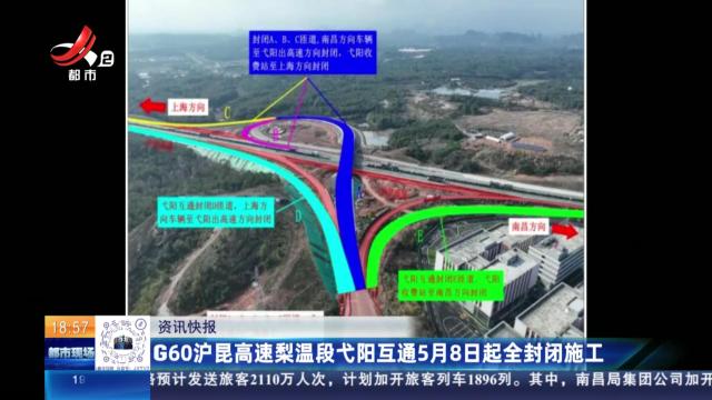 G60沪昆高速梨温段弋阳互通5月8日起全封闭施工