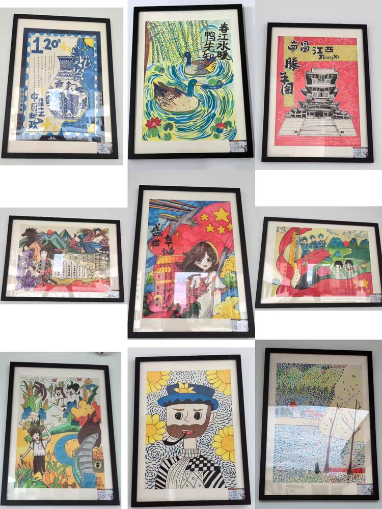 乐安县第七小学举办“童心执笔·艺韵飞扬”艺术画展