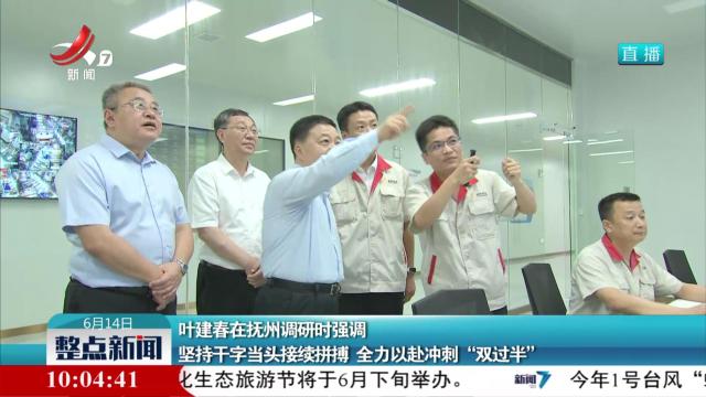 叶建春在抚州调研时强调 坚持干字当头接续拼搏 全力以赴冲刺“双过半”