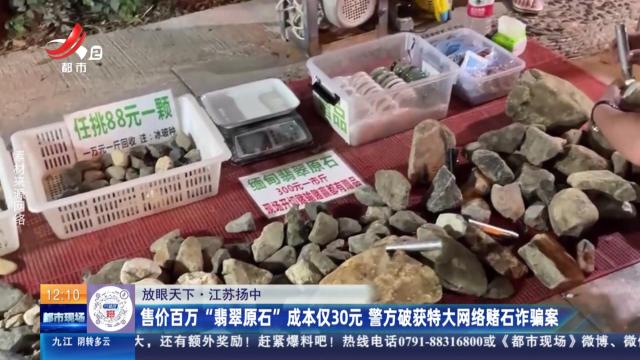 【放眼天下】江苏扬中：售价百万“翡翠原石”成本仅30元 警方破获特大网络赌石诈骗案