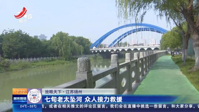 【放眼天下】江苏扬州：七旬老太坠河 众人接力救援