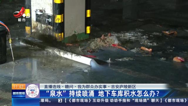【直播连线·赣问·我为群众办实事】吉安庐陵新区：“泉水”持续喷涌 地下车库积水怎么办？