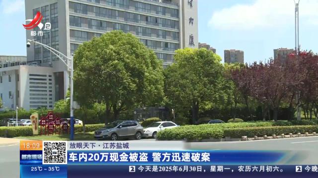 【放眼天下】江苏盐城：车内20万现金被盗 警方迅速破案