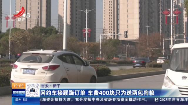 吉安·新干：网约车接蹊跷订单 车费400块只为送两包狗粮