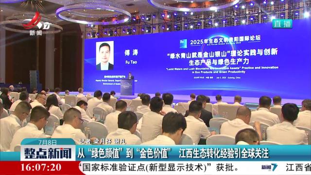 从“绿色颜值”到“金色价值” 江西生态转化经验引全球关注