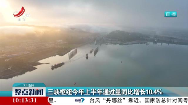 三峡枢纽今年上半年通过量同比增长10.4%