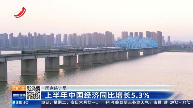 国家统计局：上半年中国经济同比增长5.3％