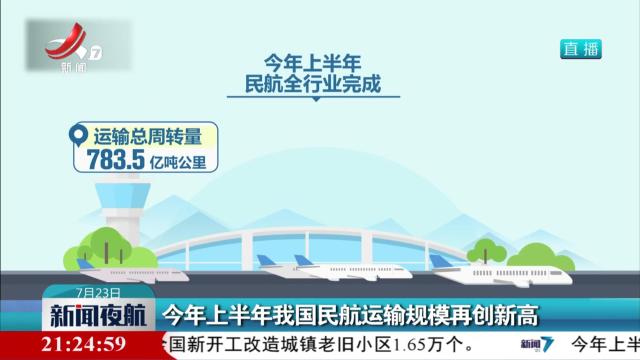今年上半年我国民航运输规模再创新高