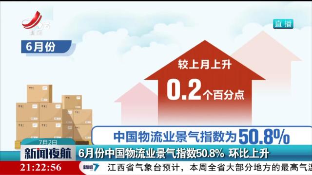 6月份中国物流业景气指数50.8% 环比上升