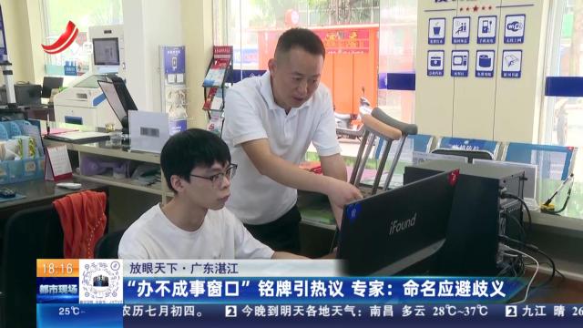 【放眼天下·广东湛江】“办不成事窗口”铭牌引热议 专家：命名应避歧义