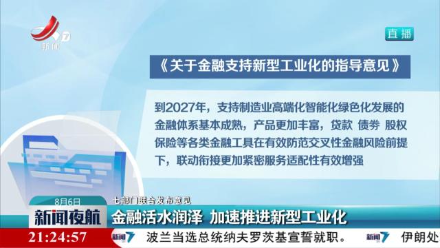 【七部门联合发布意见】金融活水润泽 加速推进新型工业化