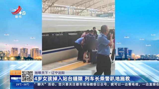 【放眼天下】辽宁沈阳：4岁女孩掉入站台缝隙 列车长乘警趴地施救