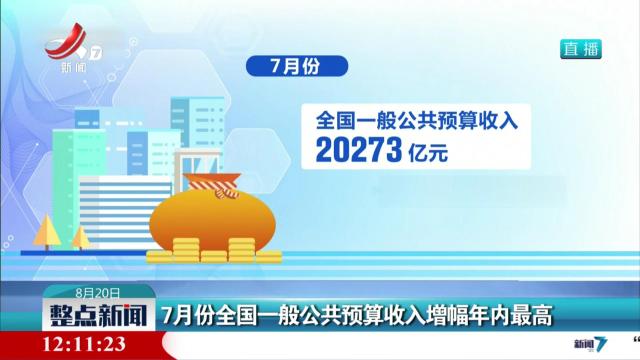 7月份全国一般公共预算收入增幅年内最高