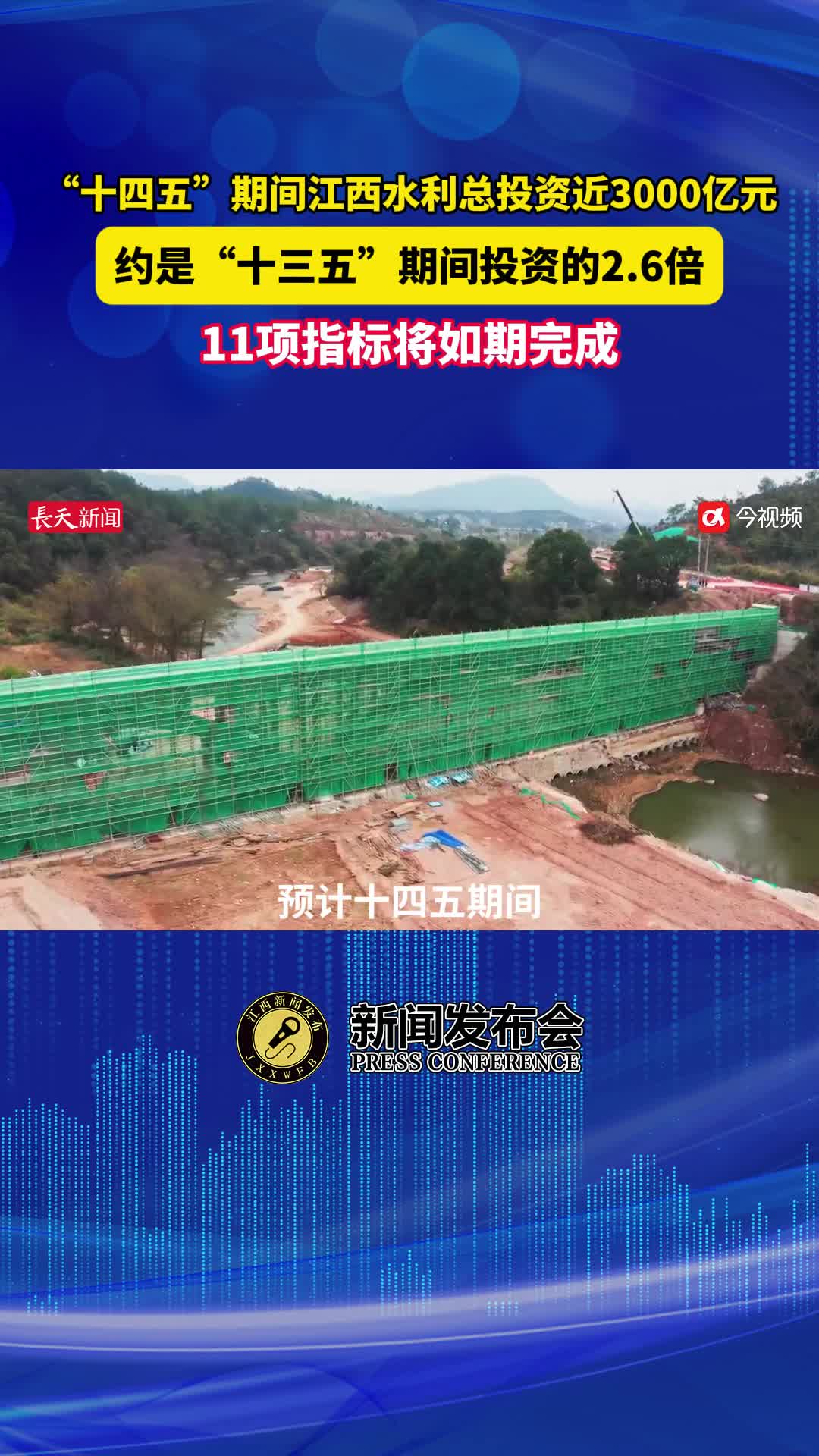 “十四五”江西水利投资近3000亿元 约是“十三五”的2.6倍