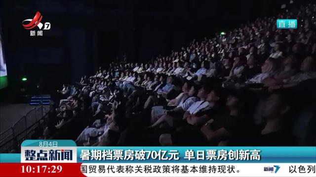 暑期档票房破70亿元 单日票房创新高
