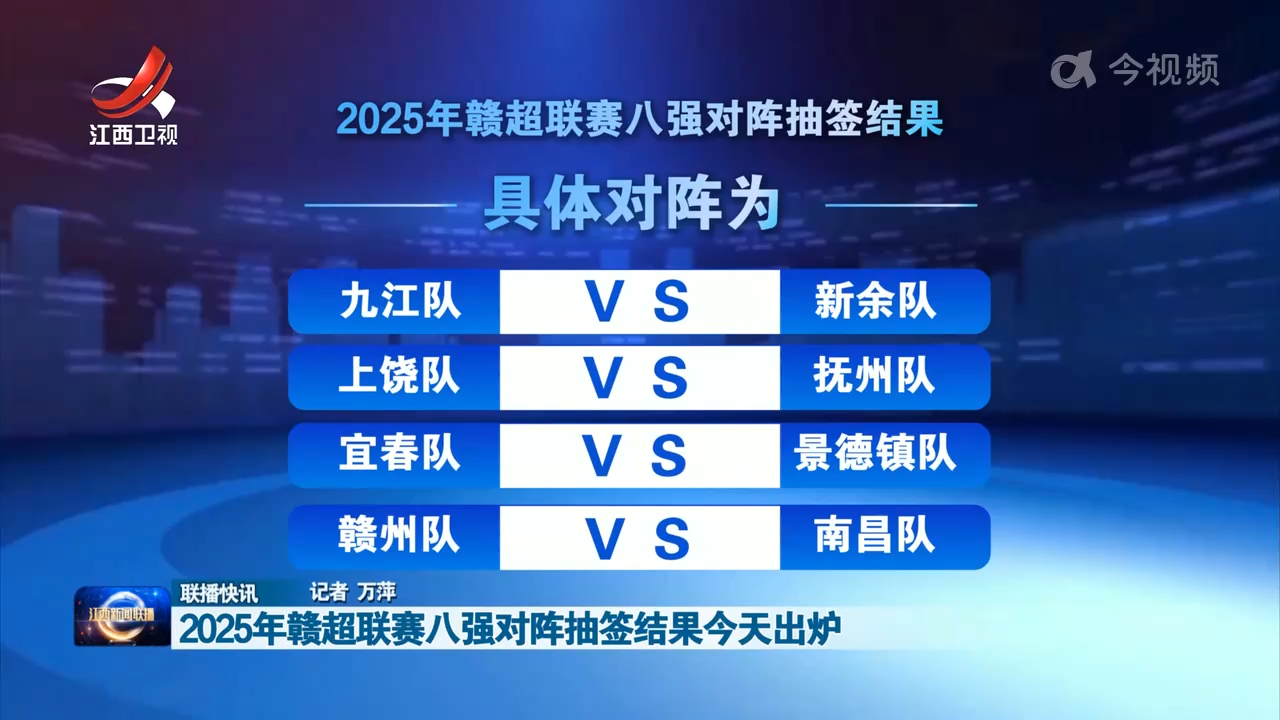 2025年赣超联赛八强对阵抽签结果今天出炉