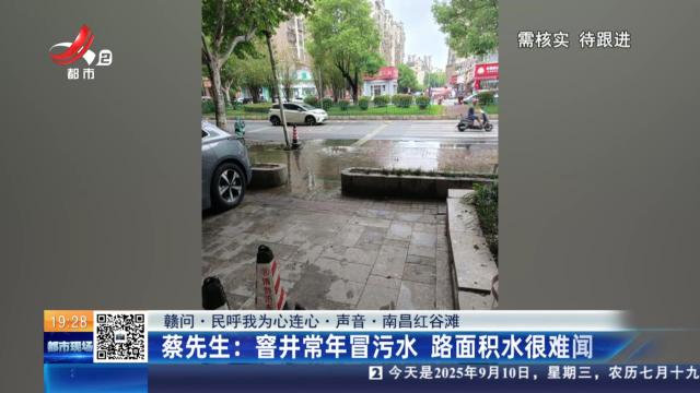 【赣问·民呼我为心连心·声音·南昌红谷滩】蔡先生：窨井常年冒污水 路面积水很难闻