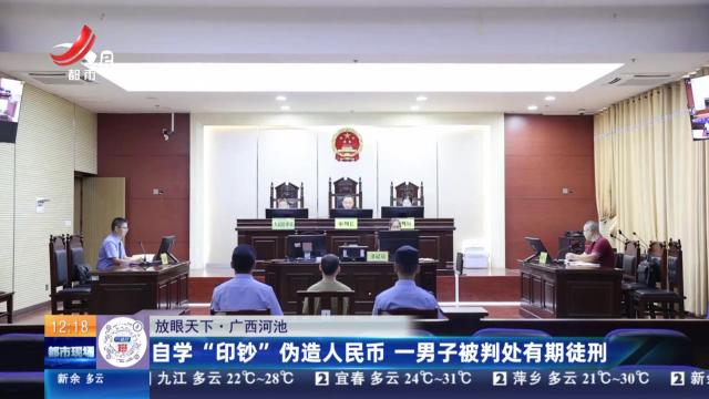 【放眼天下】广西河池：自学“印钞”伪造人民币 一男子被判处有期徒刑