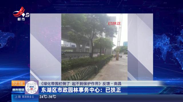 【《绿化带围栏倒了 起不到保护作用》反馈·南昌】东湖区市政园林事务中心：已扶正
