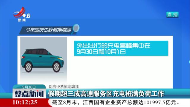 【国庆中秋假期将至】假期超三成高速服务区充电桩满负荷工作