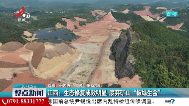 【辉煌“十四五” “赣”出新精彩】江西：生态修复成效明显 废弃矿山“披绿生金”