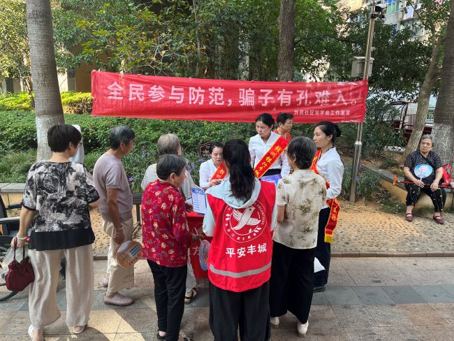 丰城市剑光街道剑民社区开展“防范养老诈骗·远离非法金融”宣传活动