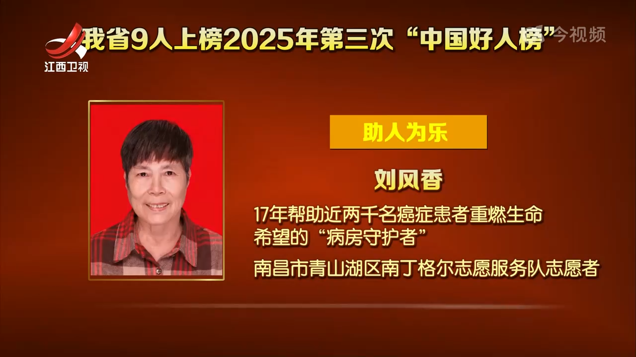 我省9人上榜2025年第三次“中国好人榜”