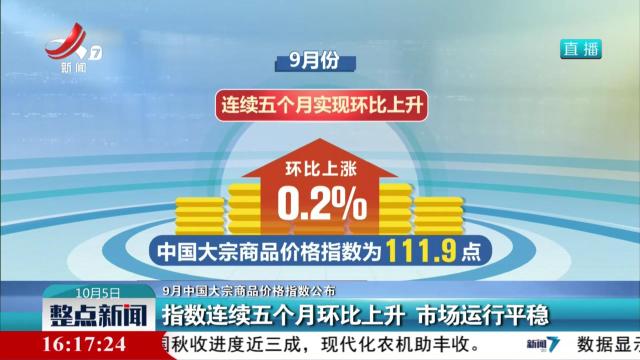 【9月中国大宗商品价格指数公布】指数连续五个月环比上升 市场运行平稳