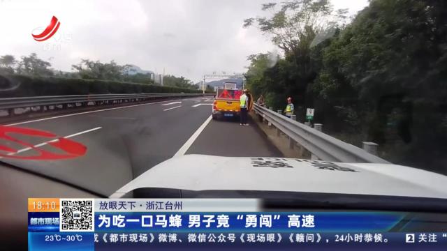 【放眼天下】浙江台州：为吃一口马蜂 男子竟“勇闯”高速