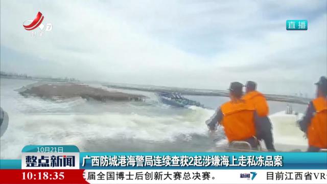 广西防城港海警局连续查获2起涉嫌海上走私冻品案