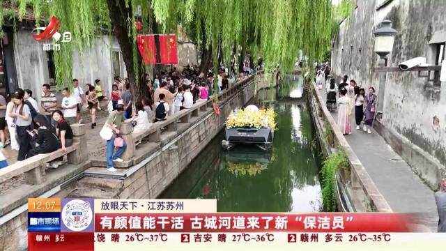 【放眼天下】江苏苏州：有颜值能干活 古城河道来了新“保洁员”
