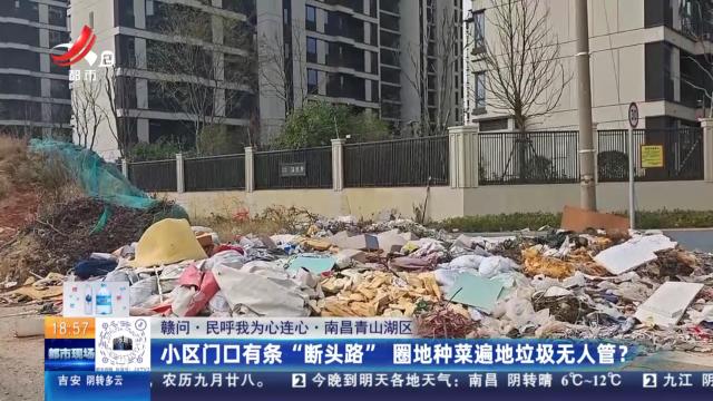 【赣问·民呼我为心连心】南昌青山湖区：小区门口有条“断头路” 圈地种菜遍地垃圾无人管？