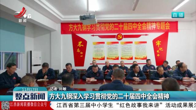 方大九钢深入学习贯彻党的二十届四中全会精神