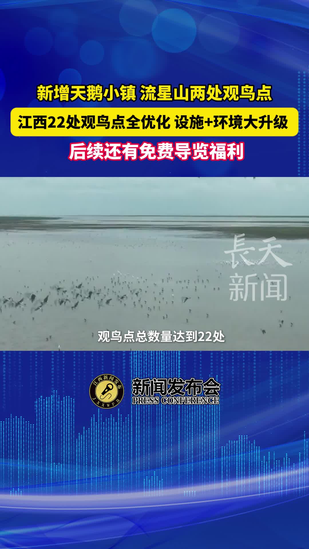 新增天鹅小镇、流星山两处观鸟点，江西22处观鸟点全优化